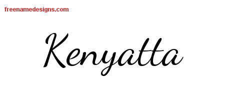 Lively Script Name Tattoo Designs Kenyatta Free Printout