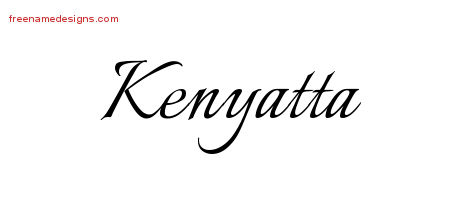Calligraphic Name Tattoo Designs Kenyatta Download Free