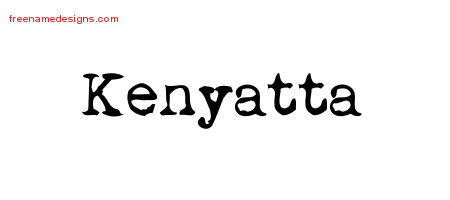 Vintage Writer Name Tattoo Designs Kenyatta Free Lettering
