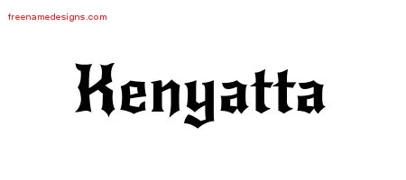 Gothic Name Tattoo Designs Kenyatta Free Graphic