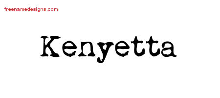 Vintage Writer Name Tattoo Designs Kenyetta Free Lettering