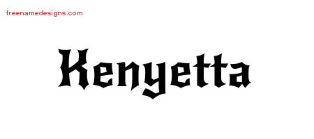Gothic Name Tattoo Designs Kenyetta Free Graphic