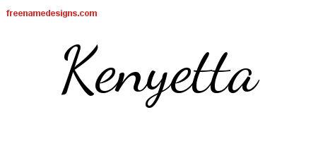 Lively Script Name Tattoo Designs Kenyetta Free Printout