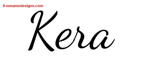 Lively Script Name Tattoo Designs Kera Free Printout