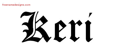 Blackletter Name Tattoo Designs Keri Graphic Download