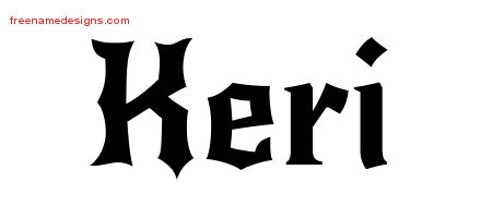 Gothic Name Tattoo Designs Keri Free Graphic