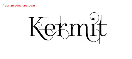 Decorated Name Tattoo Designs Kermit Free Lettering