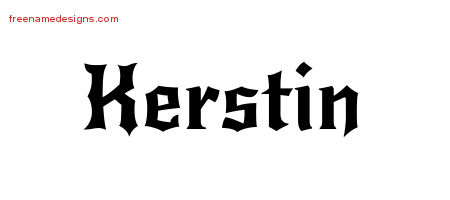 Gothic Name Tattoo Designs Kerstin Free Graphic