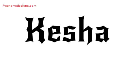 Gothic Name Tattoo Designs Kesha Free Graphic