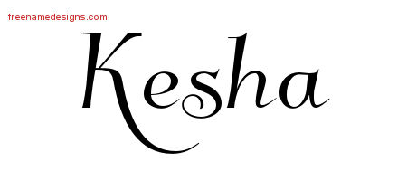 Elegant Name Tattoo Designs Kesha Free Graphic