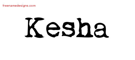 Vintage Writer Name Tattoo Designs Kesha Free Lettering