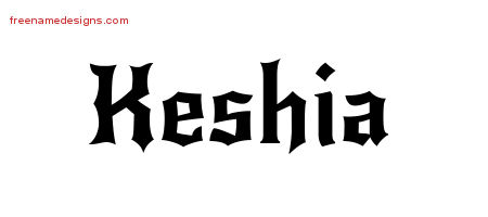 Gothic Name Tattoo Designs Keshia Free Graphic