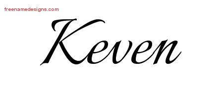 Calligraphic Name Tattoo Designs Keven Free Graphic