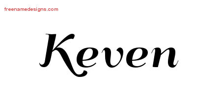 Art Deco Name Tattoo Designs Keven Graphic Download