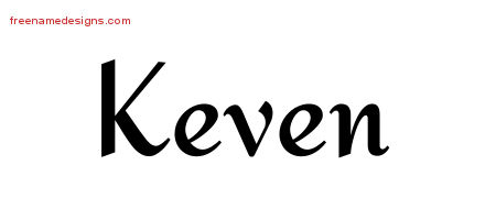 Calligraphic Stylish Name Tattoo Designs Keven Free Graphic
