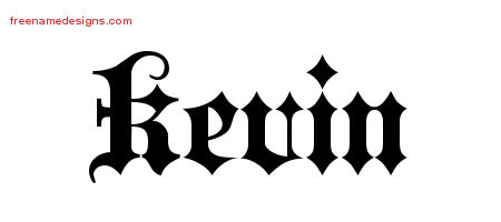 Old English Name Tattoo Designs Kevin Free Lettering