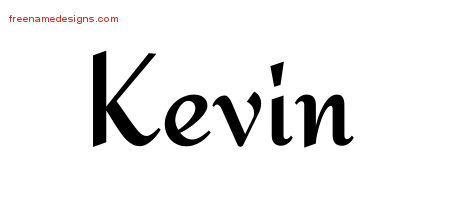 Calligraphic Stylish Name Tattoo Designs Kevin Free Graphic
