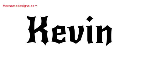 Gothic Name Tattoo Designs Kevin Free Graphic