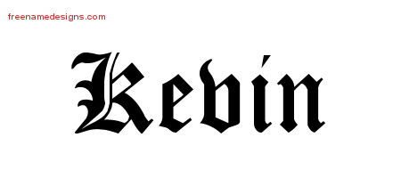 Blackletter Name Tattoo Designs Kevin Printable