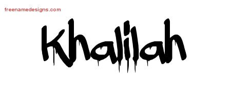 Graffiti Name Tattoo Designs Khalilah Free Lettering