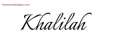 Calligraphic Name Tattoo Designs Khalilah Download Free