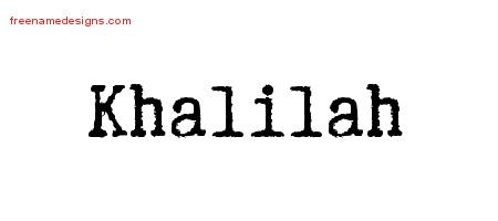 Typewriter Name Tattoo Designs Khalilah Free Download