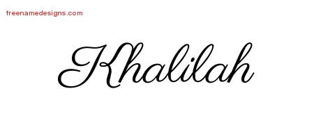 Classic Name Tattoo Designs Khalilah Graphic Download