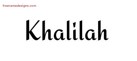 Calligraphic Stylish Name Tattoo Designs Khalilah Download Free