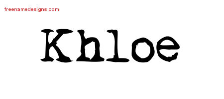 Vintage Writer Name Tattoo Designs Khloe Free Lettering