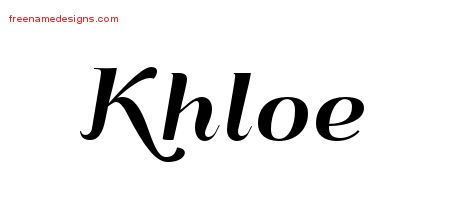 Art Deco Name Tattoo Designs Khloe Printable
