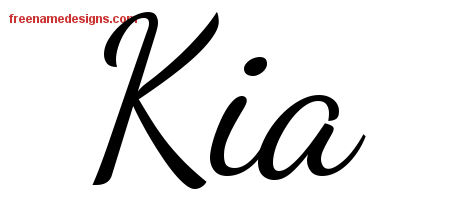 Lively Script Name Tattoo Designs Kia Free Printout