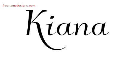 Elegant Name Tattoo Designs Kiana Free Graphic