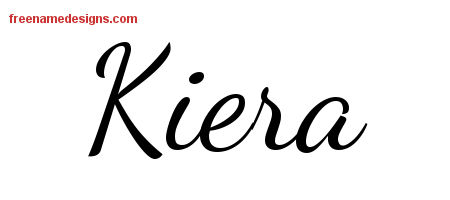 Lively Script Name Tattoo Designs Kiera Free Printout