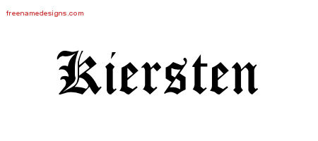 Blackletter Name Tattoo Designs Kiersten Graphic Download