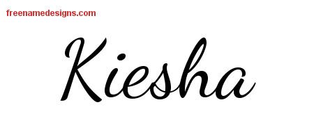 Lively Script Name Tattoo Designs Kiesha Free Printout