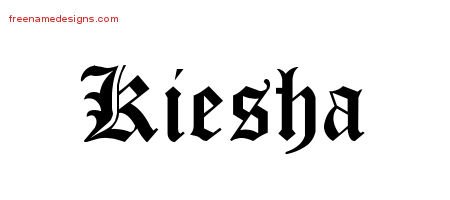 Blackletter Name Tattoo Designs Kiesha Graphic Download