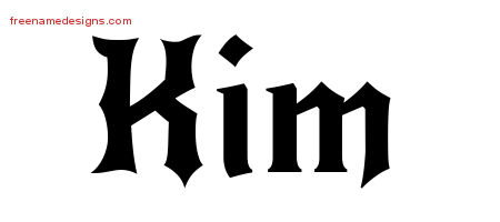 Gothic Name Tattoo Designs Kim Free Graphic