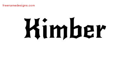 Gothic Name Tattoo Designs Kimber Free Graphic