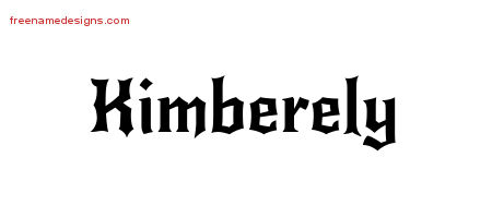 Gothic Name Tattoo Designs Kimberely Free Graphic