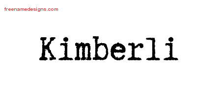 Typewriter Name Tattoo Designs Kimberli Free Download