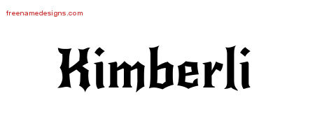 Gothic Name Tattoo Designs Kimberli Free Graphic