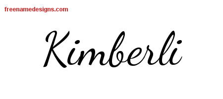 Lively Script Name Tattoo Designs Kimberli Free Printout