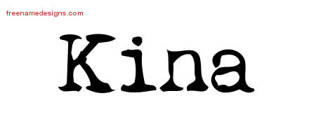 Vintage Writer Name Tattoo Designs Kina Free Lettering