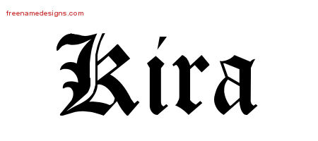 Blackletter Name Tattoo Designs Kira Graphic Download