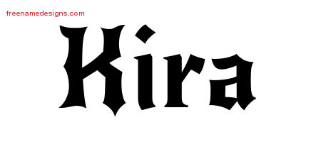 Gothic Name Tattoo Designs Kira Free Graphic