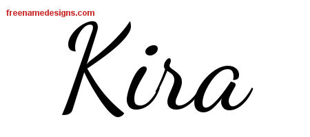Lively Script Name Tattoo Designs Kira Free Printout