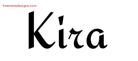 Calligraphic Stylish Name Tattoo Designs Kira Download Free