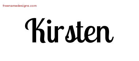 Handwritten Name Tattoo Designs Kirsten Free Download