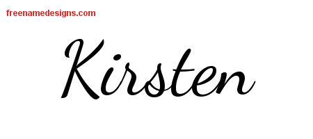 Lively Script Name Tattoo Designs Kirsten Free Printout