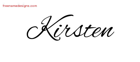 Cursive Name Tattoo Designs Kirsten Download Free